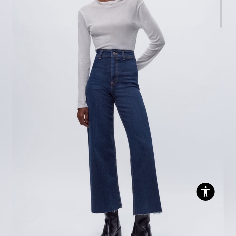 Zara Marine Straight High Rise Jeans